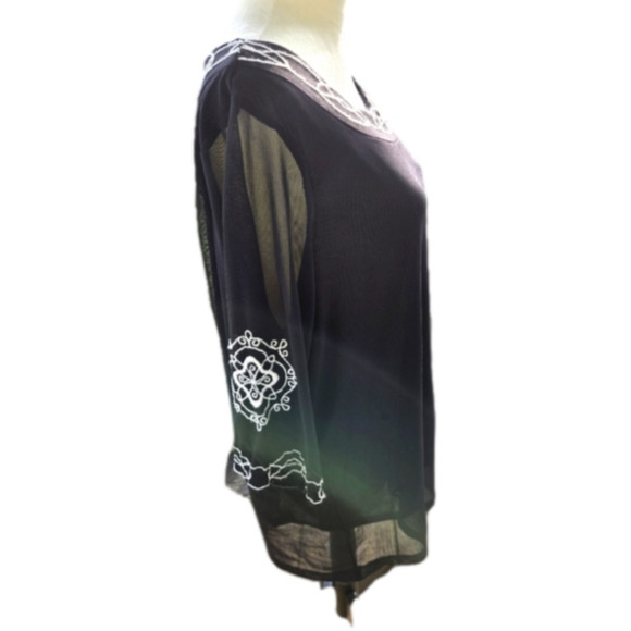 Lane Bryant Black & White Embroidered Top - Picture 3 of 6